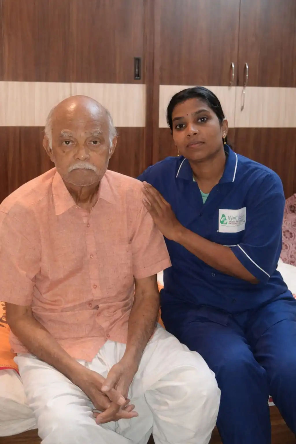 WeCare physiotherapist treating a patient at home